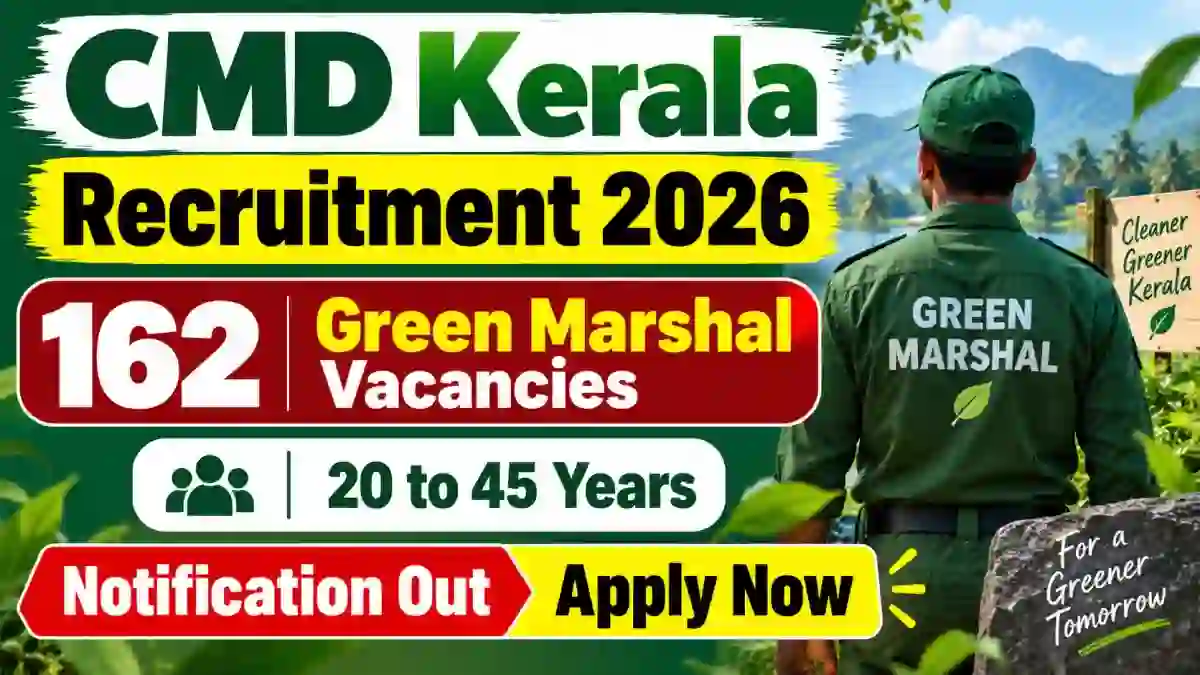CMD Kerala Green Marshal Recruitment 2026 Notification Out - Apply Online for 162 Posts