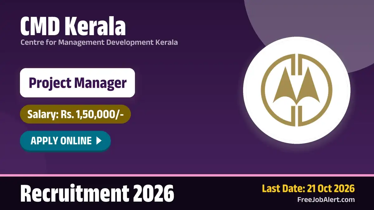 CMD Kerala Project Manager Recruitment 2026 – Apply Online
