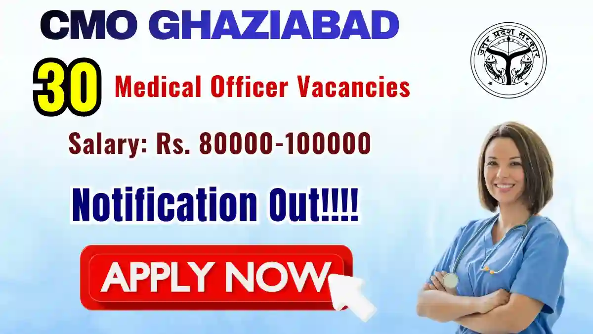 CMO Ghaziabad Medical Officer Recruitment 2026 - Walkin for 30 Posts
