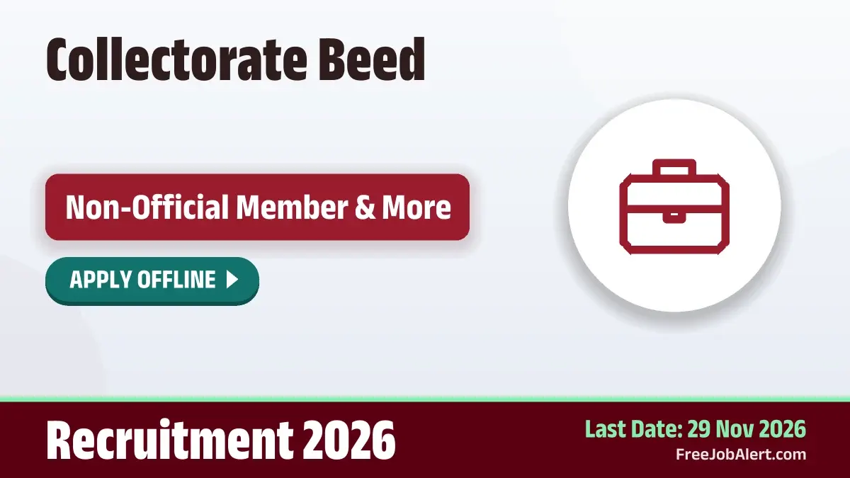 Collectorate Beed Recruitment 2026 – Apply Offline for 24 Non-Official Member Posts