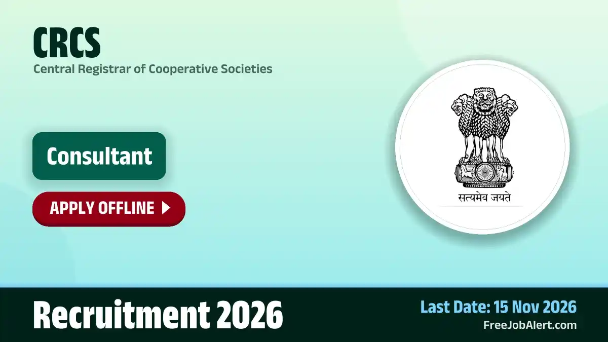 CRCS Consultant Recruitment 2026 – Apply Offline CRCS Consultant Recruitment 2026 – Apply Offline
