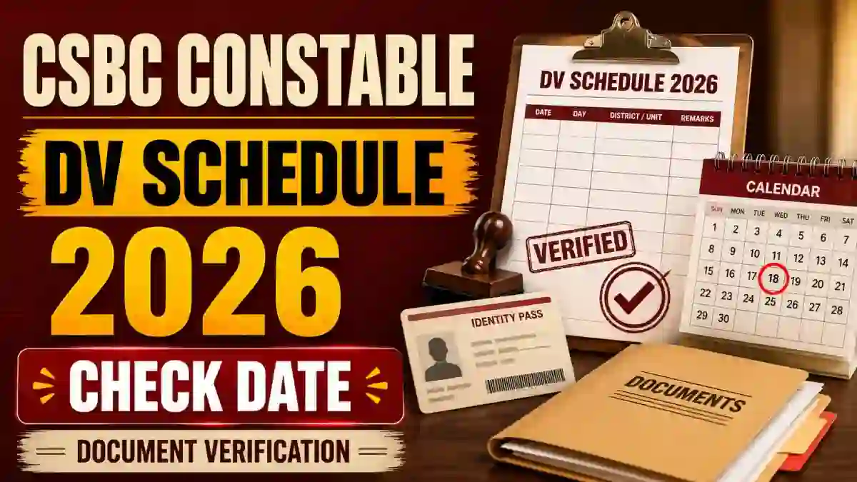 CSBC Constable PST & DV Schedule 2026 Out - Check Admit Card Dates