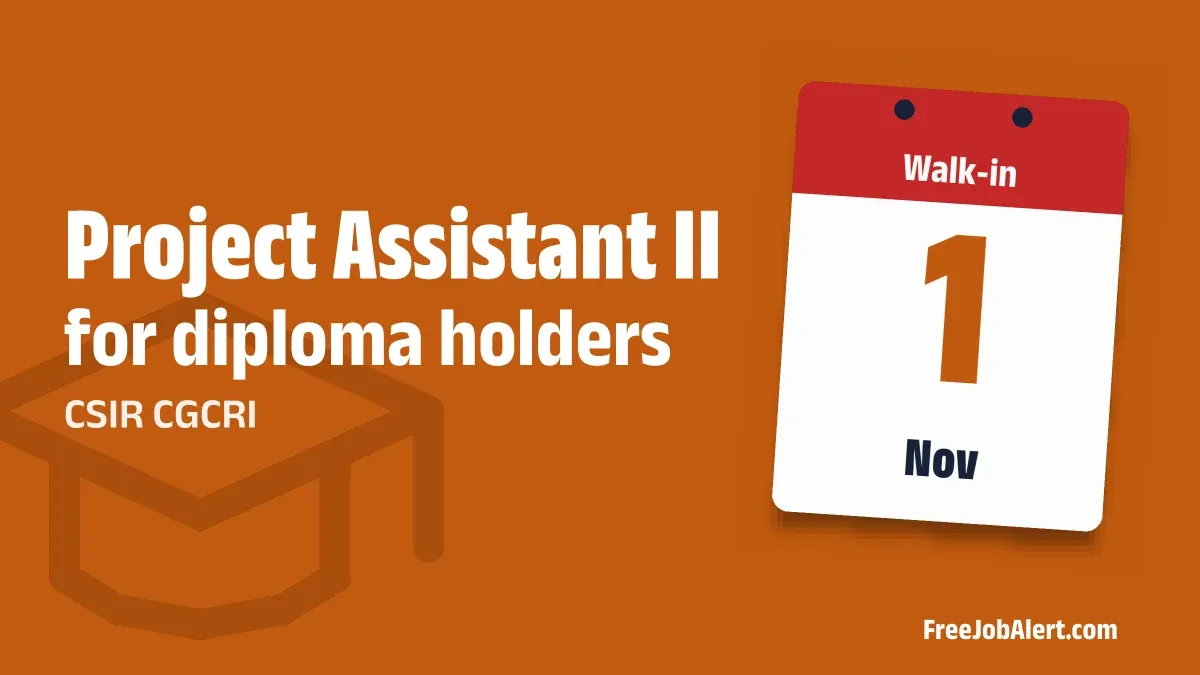 CSIR CGCRI Project Assistant II Recruitment 2026 – Apply Online