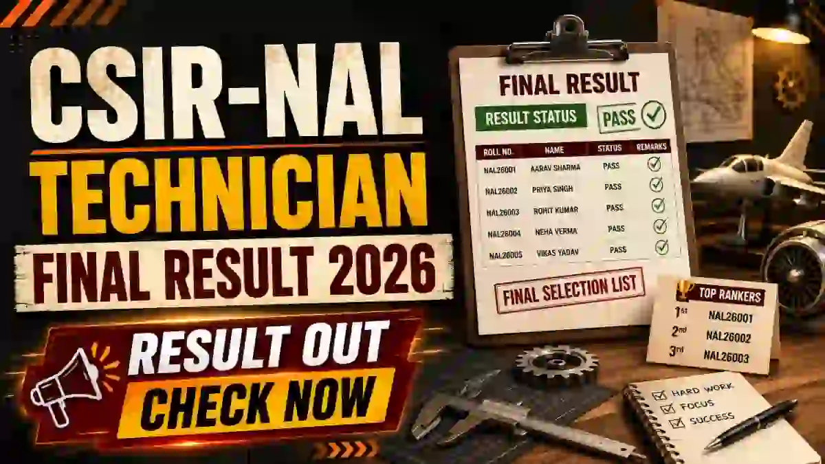 CSIR-NAL Technician Final Result 2026 (Out) - Download Post Code Wise Final List PDF