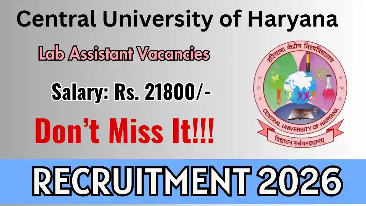 CUH Lab Assistant Recruitment 2026 – Apply Online