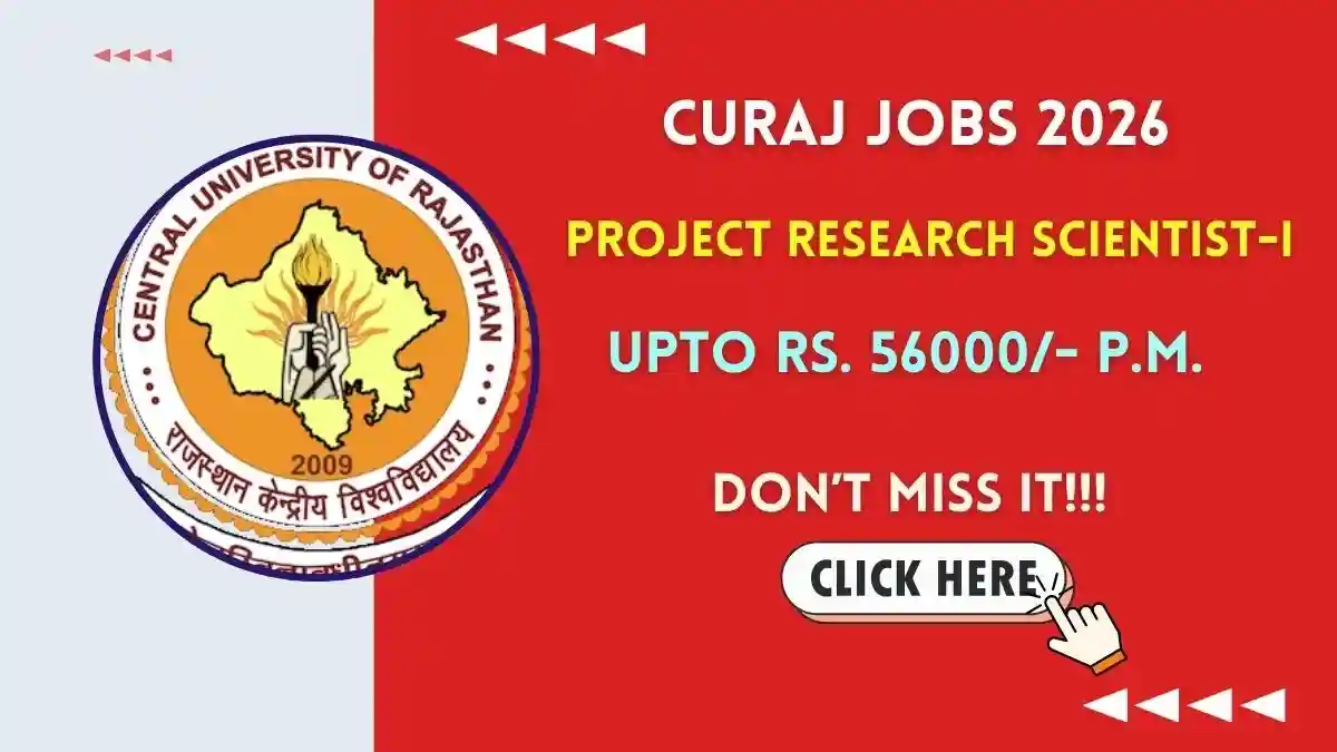 CURAJ Project Research Scientist Recruitment 2026 - Apply Online CURAJ Project Research Scientist Recruitment 2026 - Apply Online