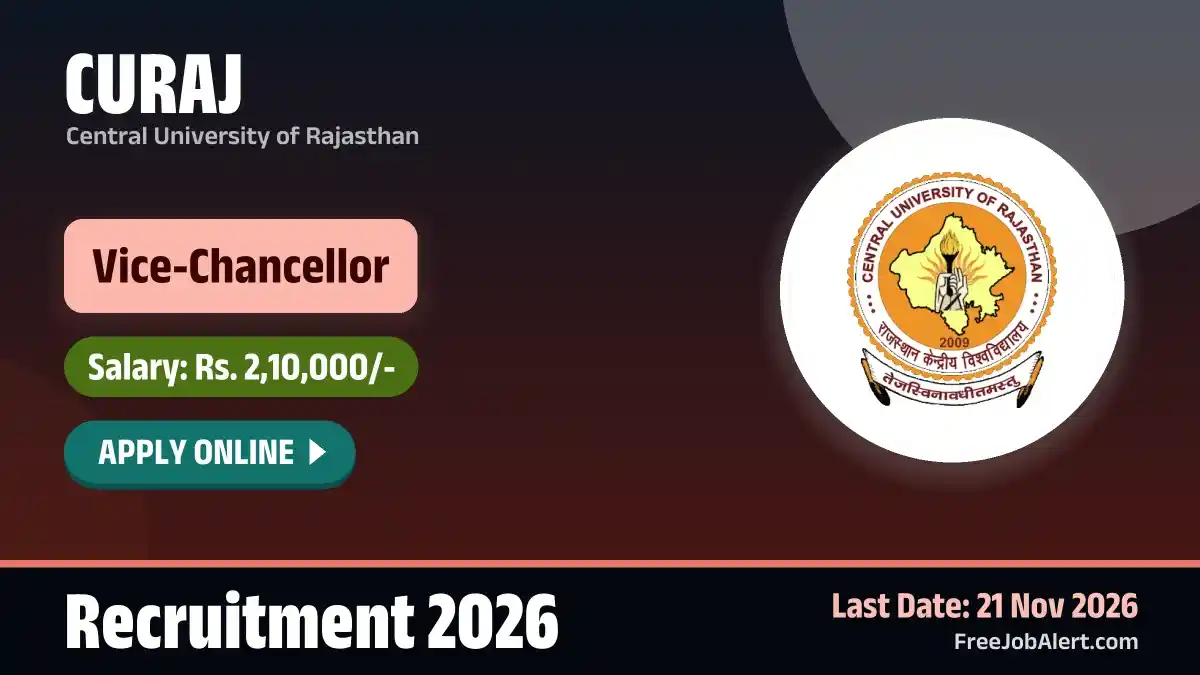 CURAJ Vice-Chancellor Recruitment 2026 – Apply Online CURAJ Vice-Chancellor Recruitment 2026 – Apply Online