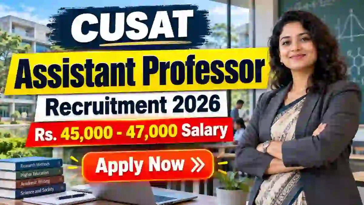 CUSAT Assistant Professor Recruitment 2026 - Apply Online