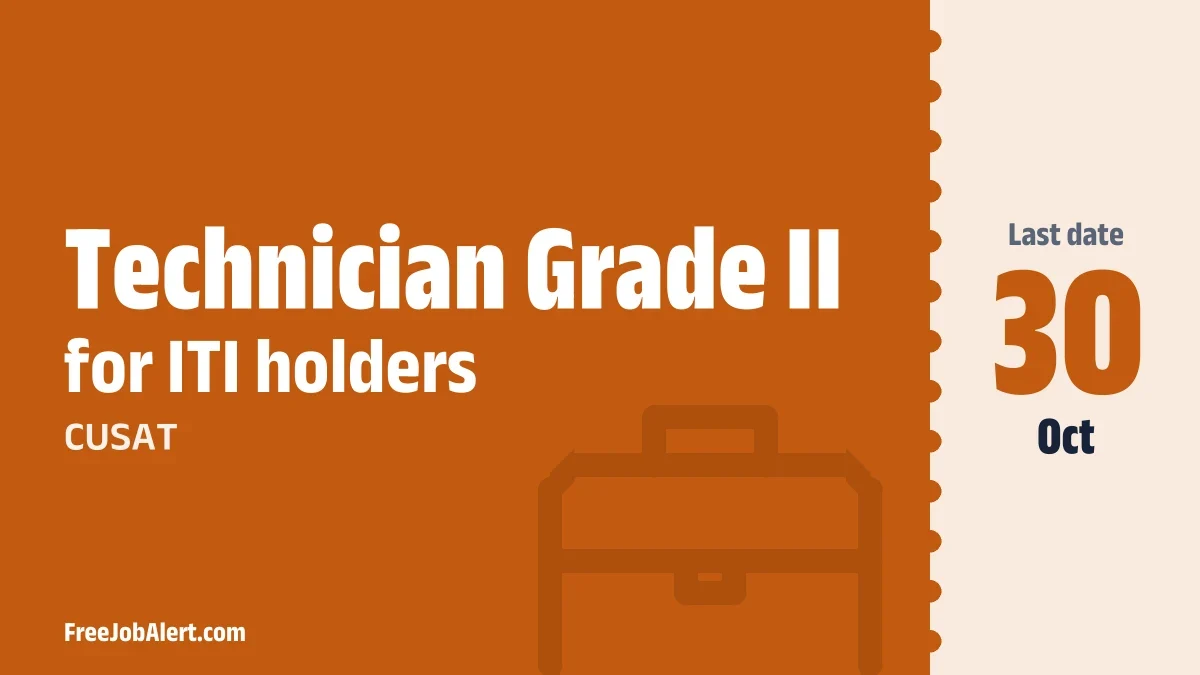 CUSAT Technician Grade II Recruitment 2026 – Apply Online for 2 Posts