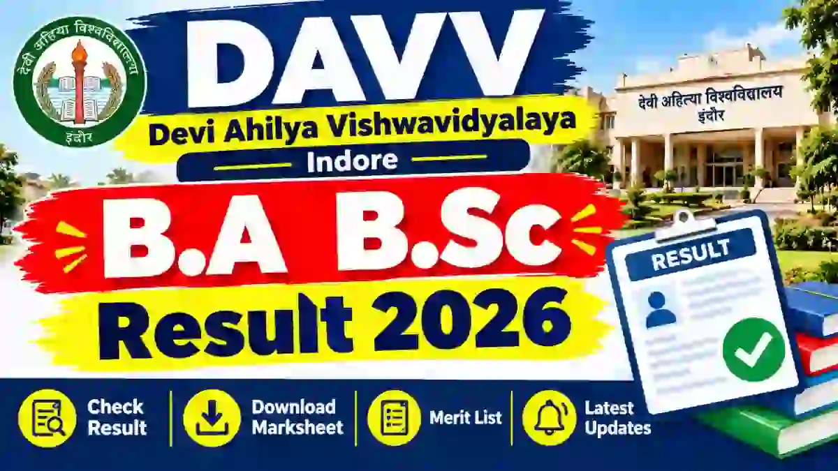 DAVV UG Result 2026 Out - Download B.A & B.Sc Pass List Online @ dauniv.ac.in