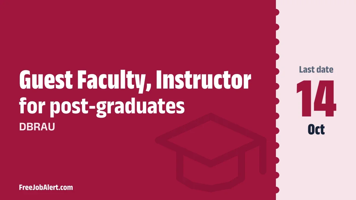 DBRAU Recruitment 2026 – Apply Online for Guest Faculty, Instructor Posts