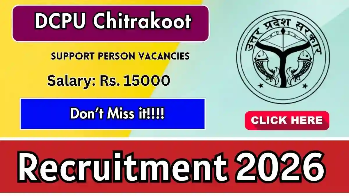 DCPU Chitrakoot Support Person Recruitment 2026 - Apply Offline