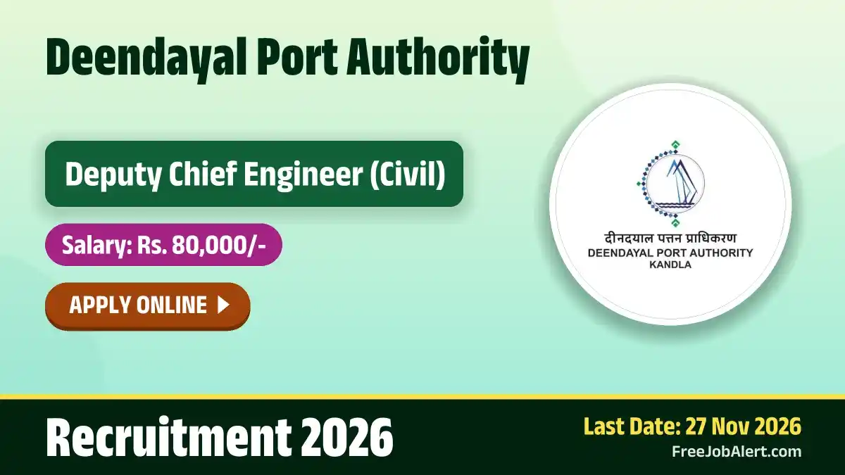 Deendayal Port Authority Deputy Chief Engineer Recruitment 2026 – Apply Online