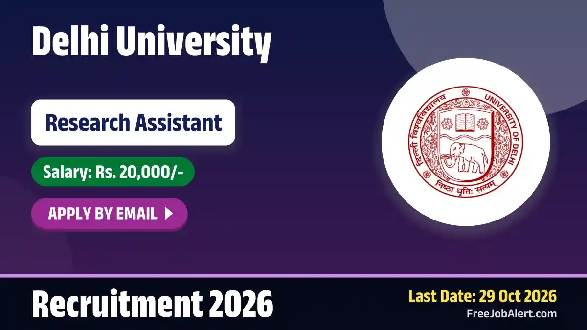 Delhi University Research Assistant Recruitment 2026 – Apply Online