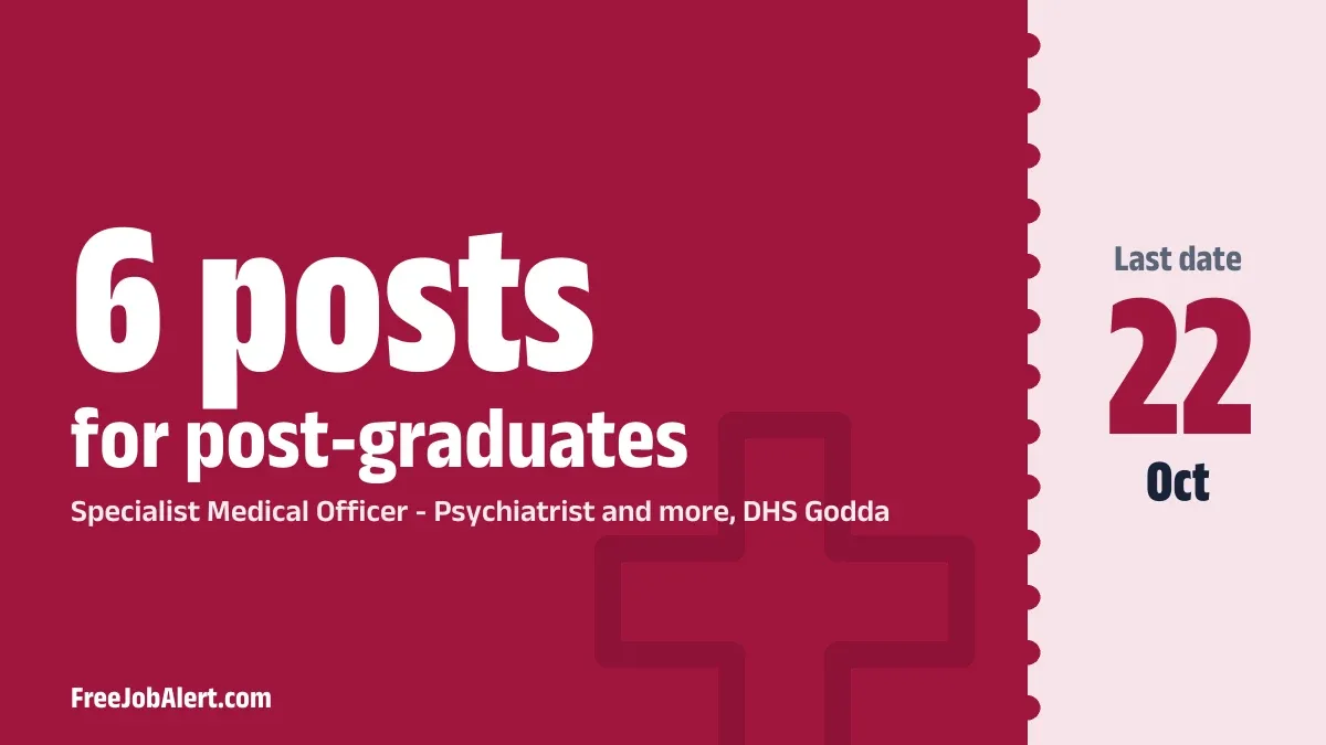 DHS Godda Specialist Medical Officer Recruitment 2026 – Apply Offline for 6 Posts