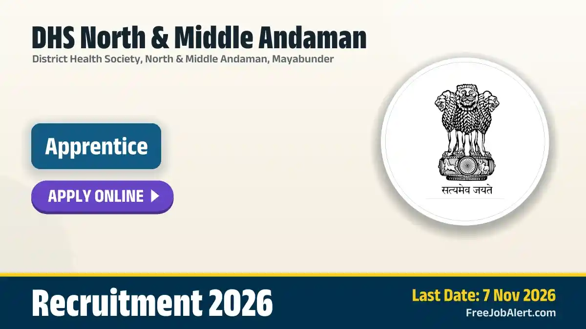 DHS North & Middle Andaman Apprentice Recruitment 2026 – Apply Online DHS North & Middle Andaman Apprentice Recruitment 2026 – Apply Online