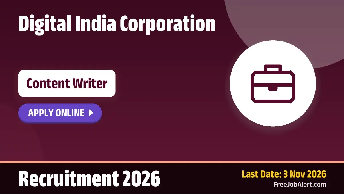 DIC Content Writer Recruitment 2026 – Apply Online