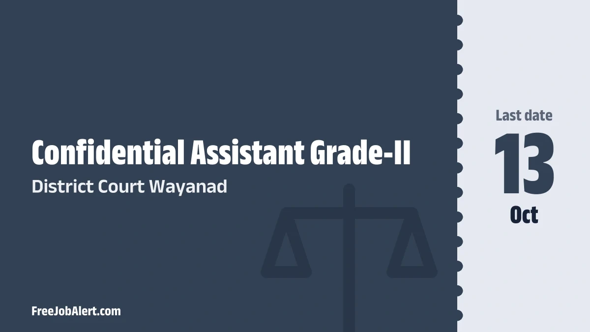 District Court Wayanad Confidential Assistant Grade II Recruitment 2026 – Apply Offline