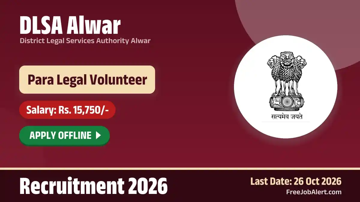 DLSA Alwar Para Legal Volunteer Recruitment 2026 – Apply Offline for 12 Posts
