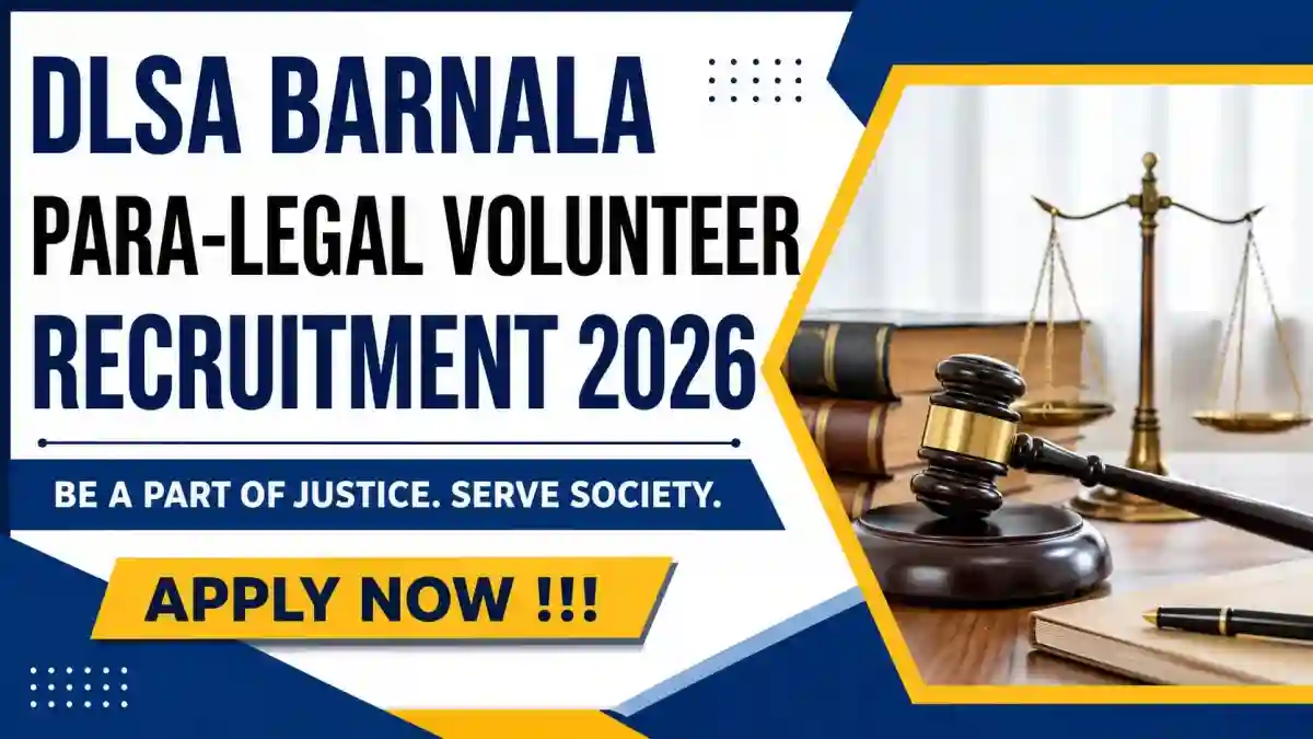 DLSA Barnala Para-Legal Volunteer Recruitment 2026 - Apply Offline