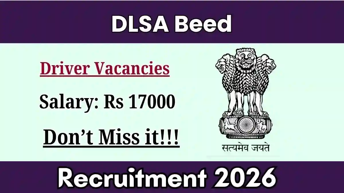 DLSA Beed Driver Recruitment 2026 - Apply Offline DLSA Beed Driver Recruitment 2026 - Apply Offline