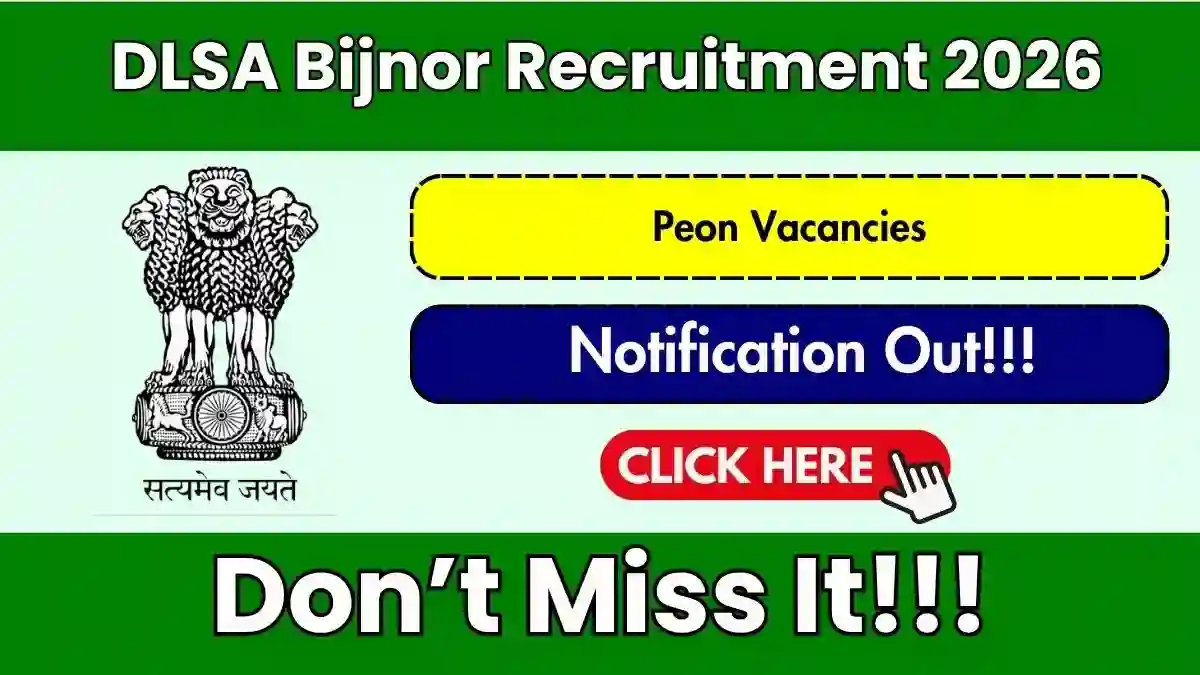 DLSA Bijnor Peon Recruitment 2026 - Apply Offline