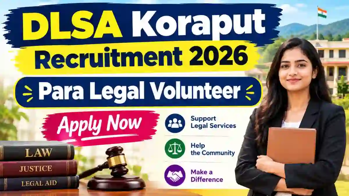 DLSA Koraput Para Legal Volunteer Recruitment 2026 - Apply Offline