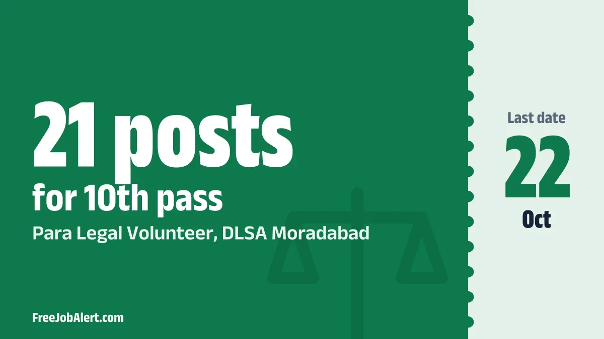 DLSA Moradabad Para Legal Volunteer Recruitment 2026 – Apply Offline