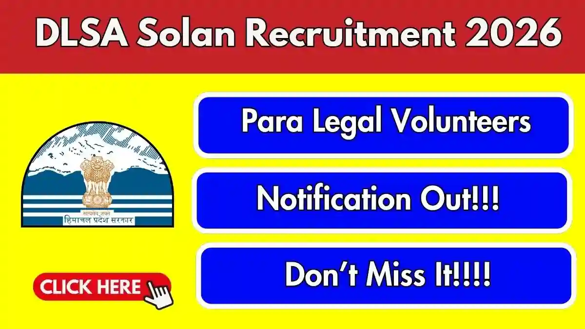 DLSA Solan Para Legal Volunteers Recruitment 2026 - Apply Offline