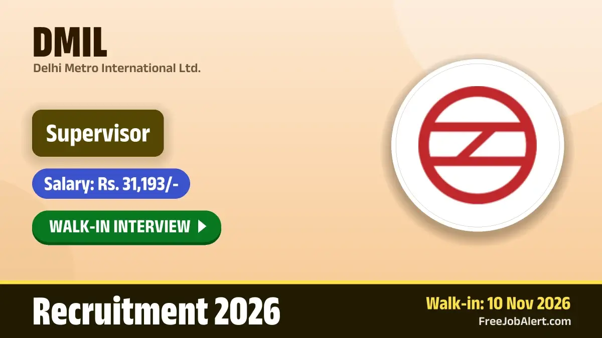 DMIL Supervisor Recruitment 2026 – Walkin