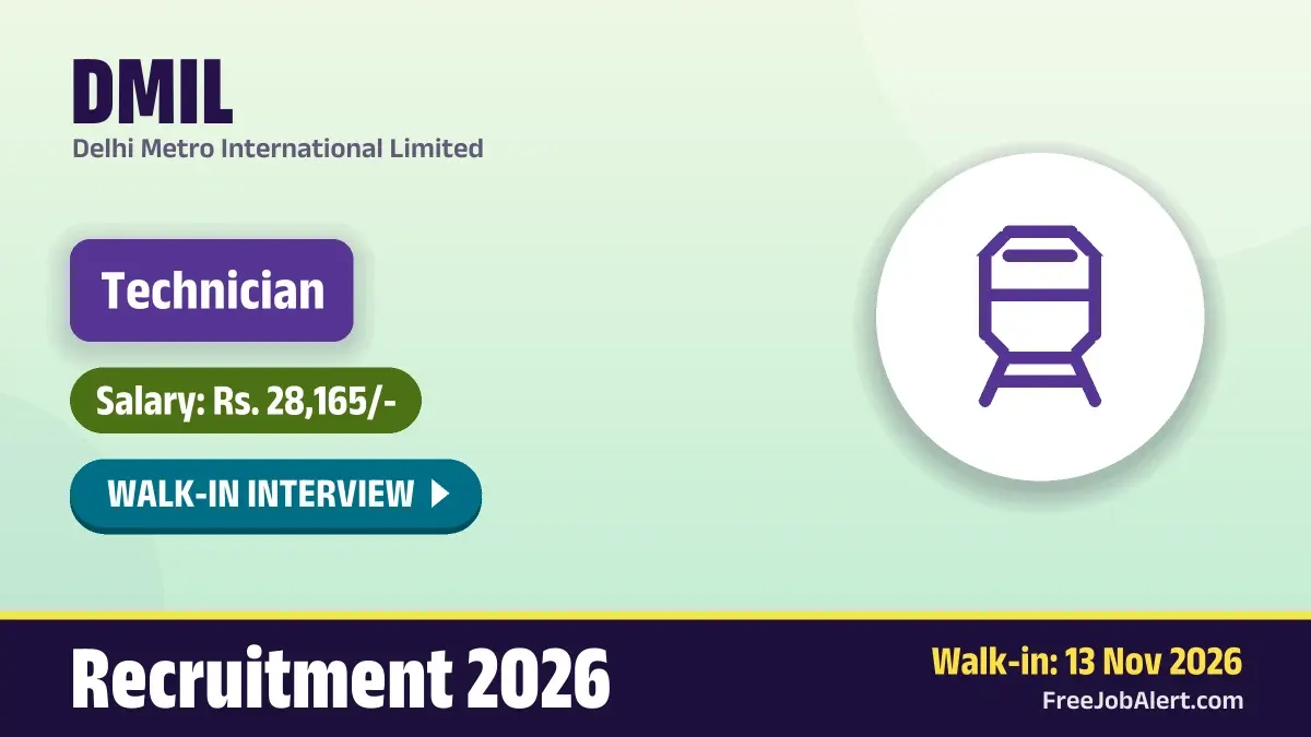DMIL Technician Recruitment 2026 – Walkin DMIL Technician Recruitment 2026 – Walkin