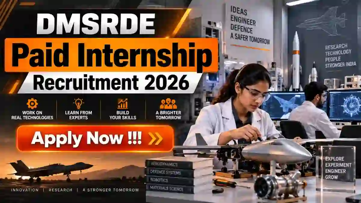 DMSRDE Paid Internship Recruitment 2026 - Apply Offline DMSRDE Paid Internship Recruitment 2026 - Apply Offline