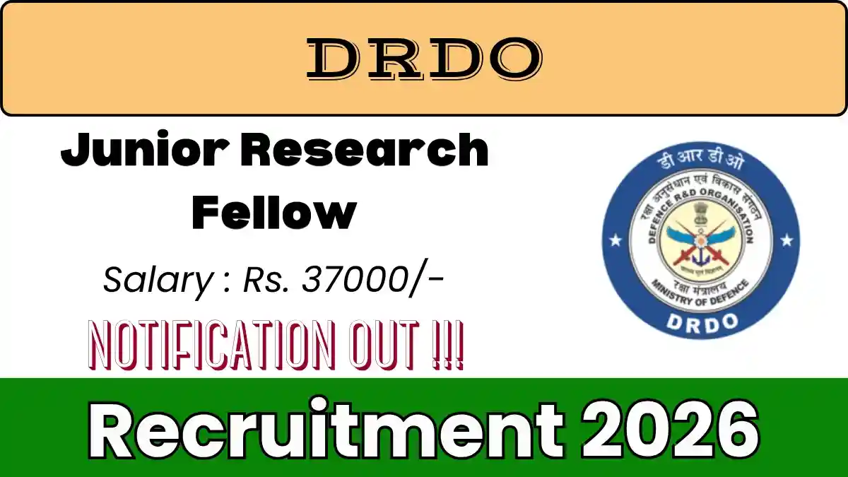 DRDO Junior Research Fellowship Recruitment 2026 – Apply Online