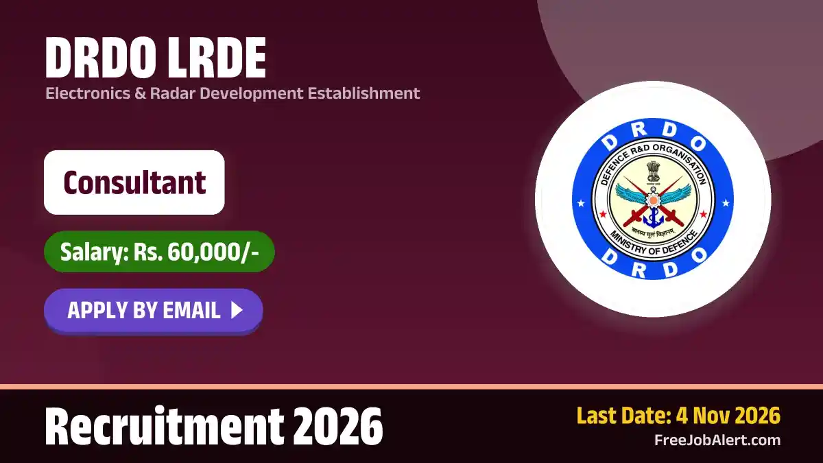 DRDO LRDE Consultant Recruitment 2026 – Apply Online