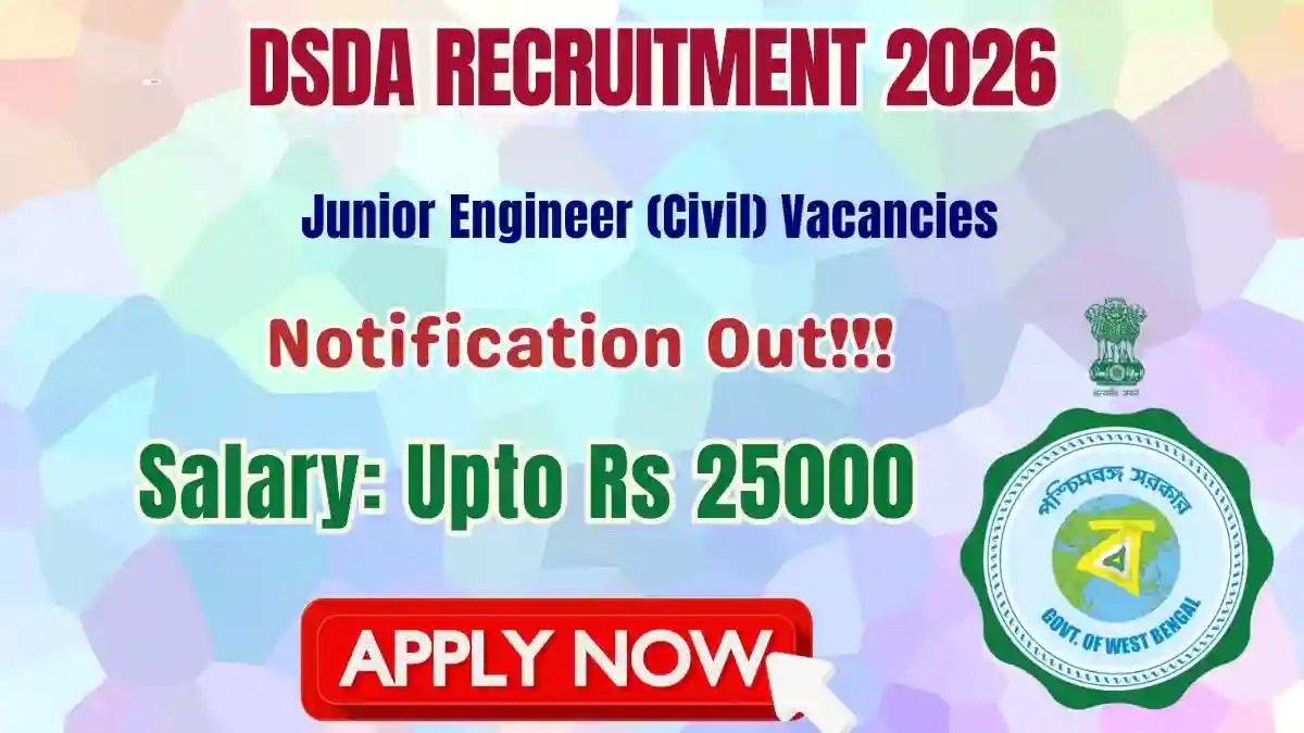 DSDA Junior Engineer Recruitment 2026 – Walk-in