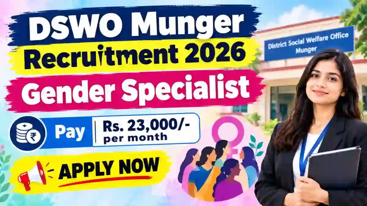 DSWO Munger Gender Specialist Recruitment 2026 - Apply Offline