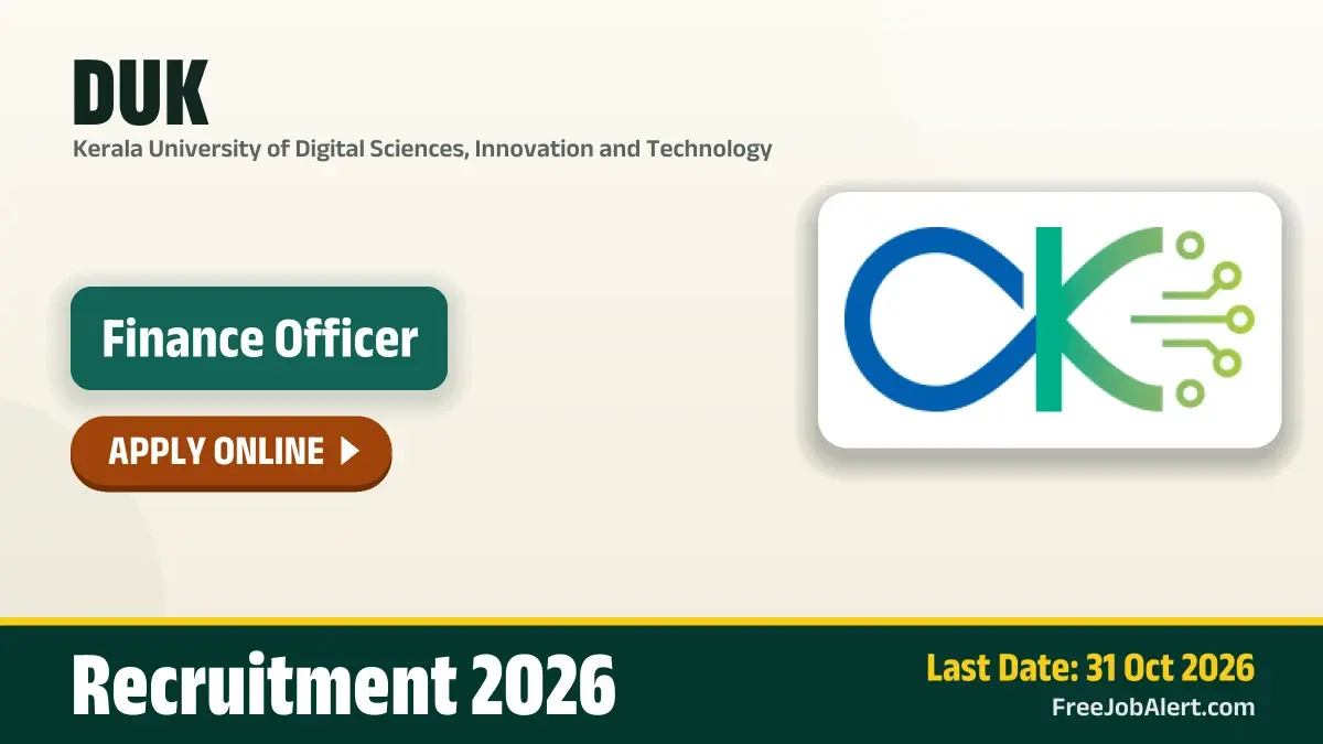 DUK Finance Officer Recruitment 2026 – Apply Online DUK Finance Officer Recruitment 2026 – Apply Online