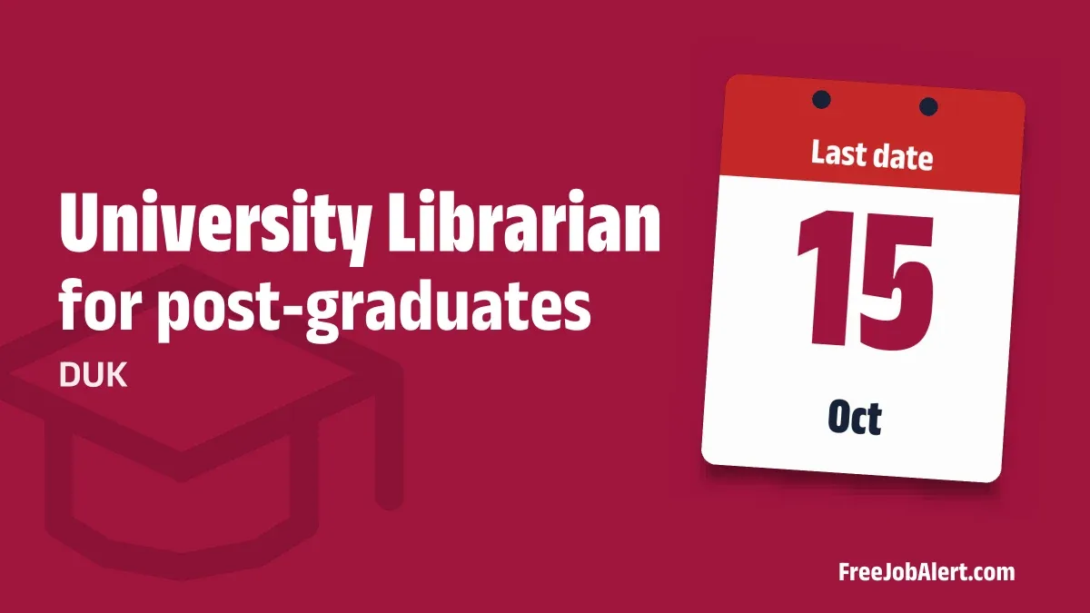 DUK University Librarian Recruitment 2026 – Apply Online