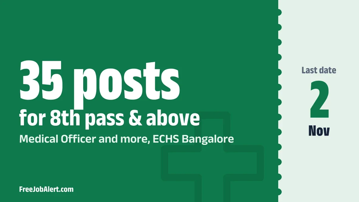 ECHS Bangalore Recruitment 2026 – Apply Offline for 35 Clerk, Peon, Driver and More Posts