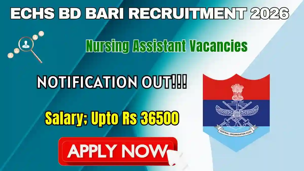 ECHS BD Bari Nursing Assistant Recruitment 2026 - Apply Offline ECHS BD Bari Nursing Assistant Recruitment 2026 - Apply Offline
