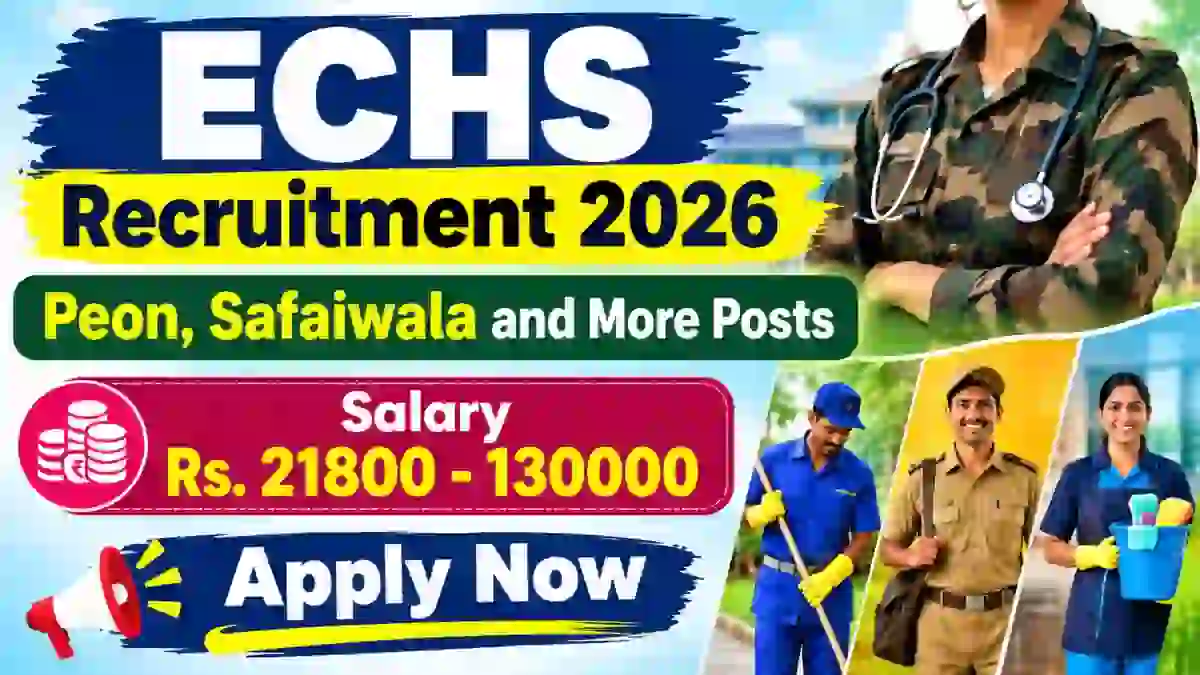 ECHS Dehradun Recruitment 2026 – Apply Offline for Peon, Safaiwala and More Posts ECHS Dehradun Recruitment 2026 – Apply Offline for Peon, Safaiwala and More Posts