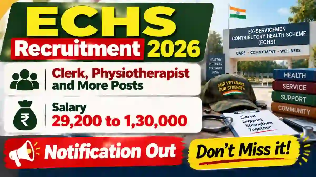 ECHS Delhi Recruitment 2026 - Apply Offline for 30 Clerk, Physiotherapist and More Posts