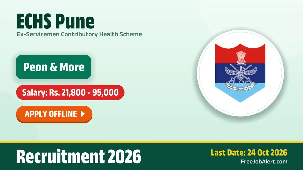 ECHS Pune Recruitment 2026 – Apply Offline for 4 Peon, Laboratory Technician & Other Posts
