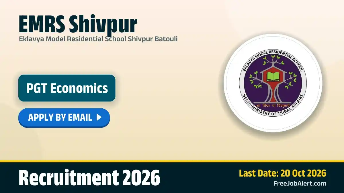 EMRS Shivpur PGT Economics Recruitment 2026 – Apply Online