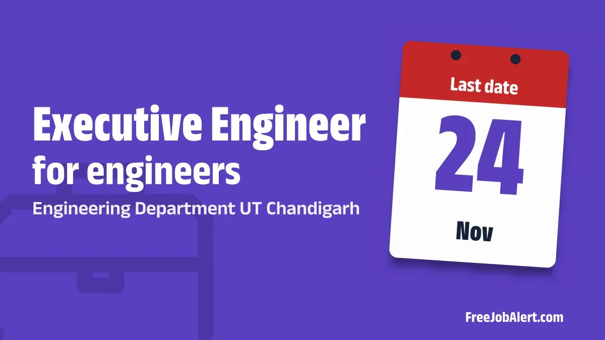 Engineering Department UT Chandigarh Executive Engineer Recruitment 2026 – Apply Offline Engineering Department UT Chandigarh Executive Engineer Recruitment 2026 – Apply Offline