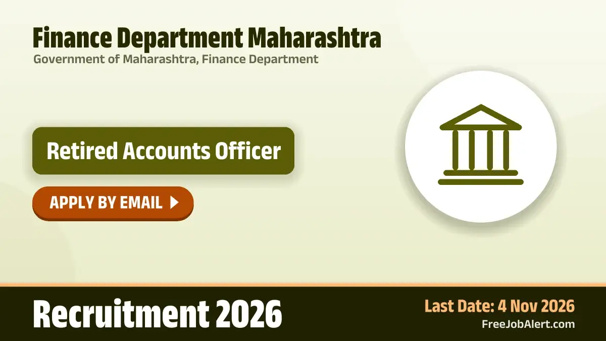 Finance Department Maharashtra Retired Accounts Officer Recruitment 2026 – Apply Online