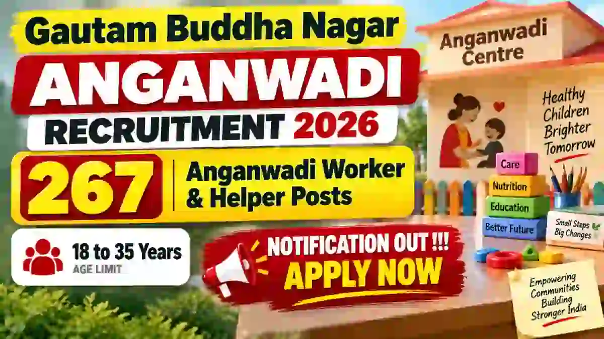 Gautam Buddha Nagar Anganwadi Recruitment 2026 - Apply Online for 267 Anganwadi Worker & Helper Posts Gautam Buddha Nagar Anganwadi Recruitment 2026 - Apply Online for 267 Anganwadi Worker & Helper Posts
