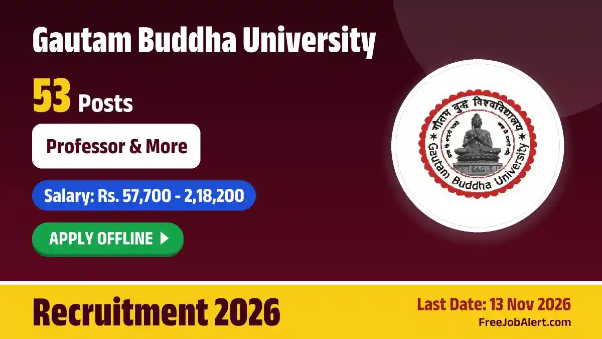 GBU Faculty Recruitment 2026 – Apply Offline for 53 Professor, Associate & Assistant Professor Posts