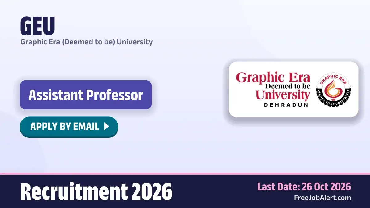 GEU Assistant Professor (Business Management) Recruitment 2026 – Apply Online