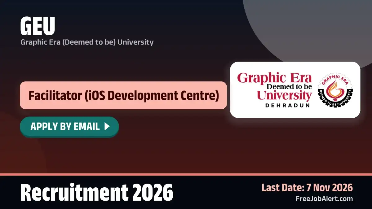 GEU Facilitator (iOS Development Centre) Recruitment 2026 – Apply Online GEU Facilitator (iOS Development Centre) Recruitment 2026 – Apply Online